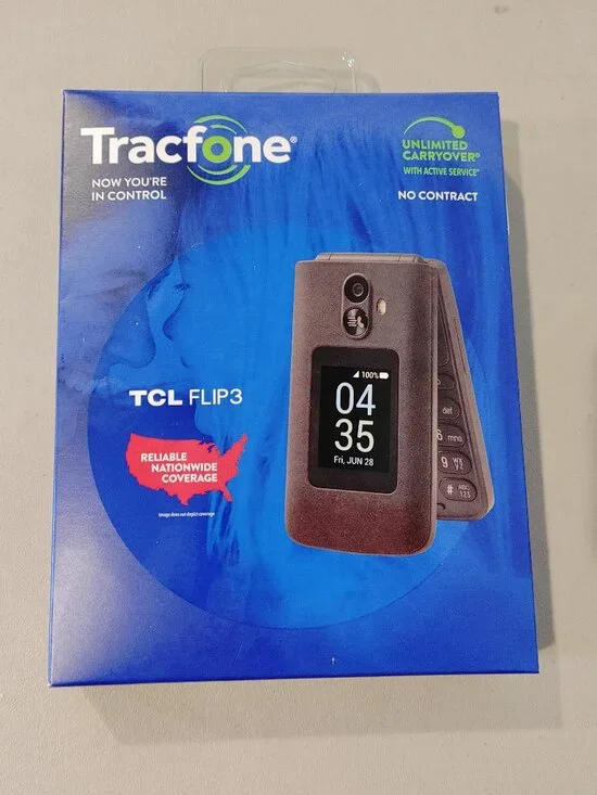 TCL FLIP 3, Tracfone 16GB, Flip Phone, Stone Gray, 5MP Video Capable Camera