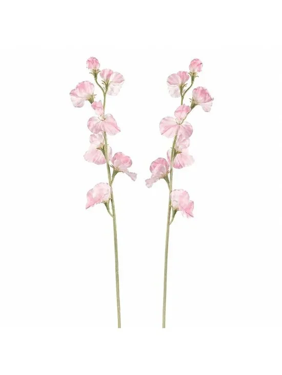 Pink Sweet Pea Flower Stems Faux Floral Cottagecore Decor Romantic Wedding Flowe