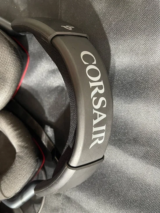 Corsair Black Over-Ear Gaming Headset with Red Trim