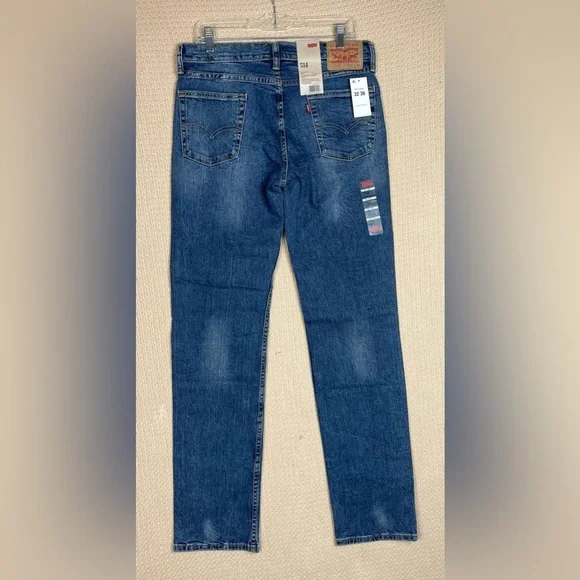 Levi's Blue Denim Jeans 514 Straight Fit Mens 32W 36L