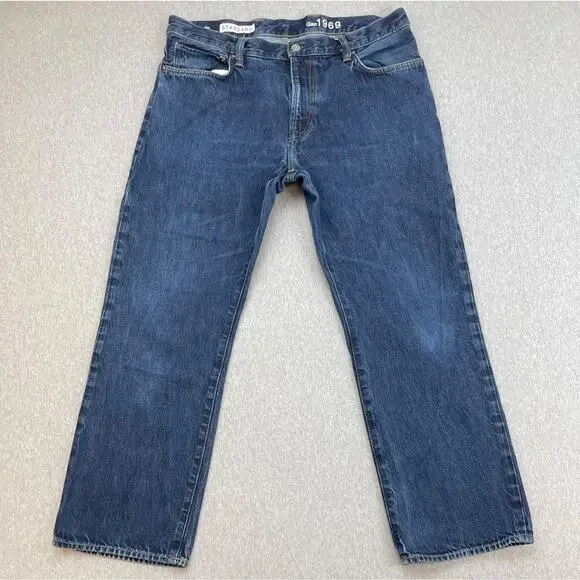 Gap 1969 Jeans Mens 36 x 30 Blue 100% Cotton Ringspun Denim Standard Straight