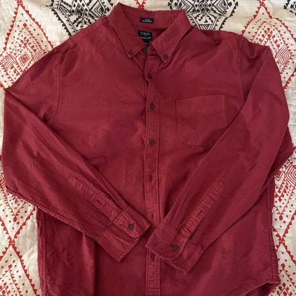 J. Crew Dark Red Casual Shirt