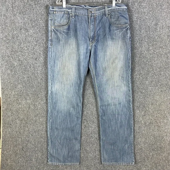 Levi's Jeans Men's 40x32 Denim 514 Series Distressed Cotton Blend‎ Adults Blue