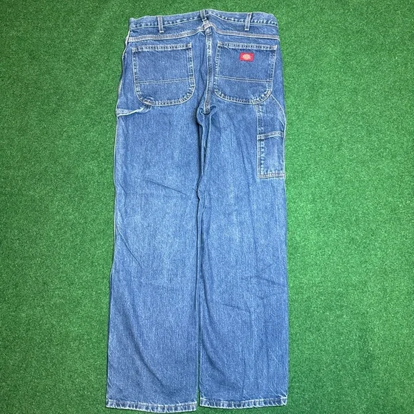 Y2k Dickies Carpenter Relaxed Fir Wide Leg Mens 36x32 Medium Wash Skater Jeans