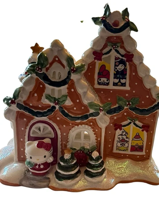 NWT Hello Kitty Gingerbread Candle House