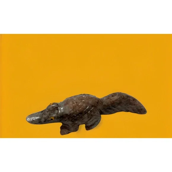 Alligator Handcrafted Stone Carved Animal Natural Rock Mineral Carving Fetish‎