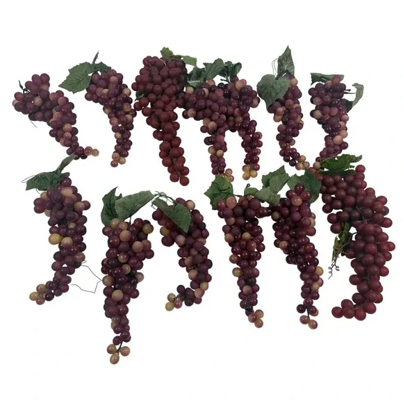 Artificial Grape Clusters‎ Lot 22pc Purple Green Red Home Decor 90s