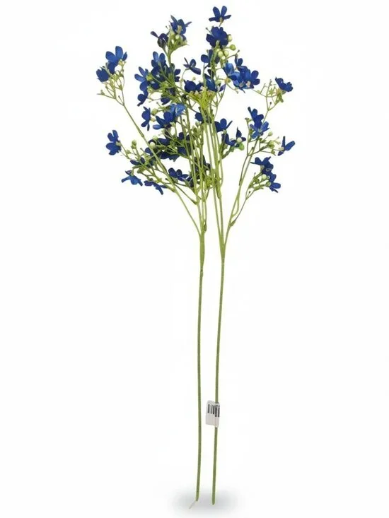 Cobalt Blue Dogwood Stems Faux Wax Flower Blue Floral Bold Decor Vase Filler 24