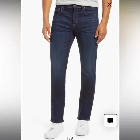 EDWIN Jeans Mens Maddox Slim Fit Straight Leg Blue River Denim Stretch