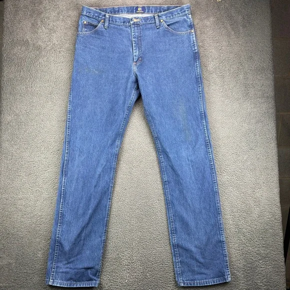 Wrangler 47MWZPW Premium Performance Regular Fit Blue Denim Jeans Mens 38x36