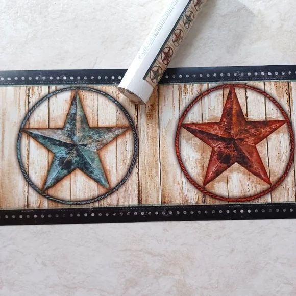 Wallpaper Border Weathered Barn Star