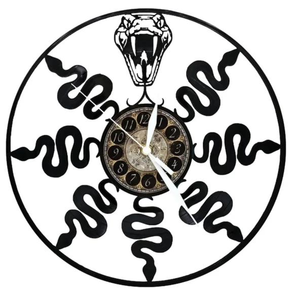 SNAKE vinyl record clock | Man Cave wall art gift