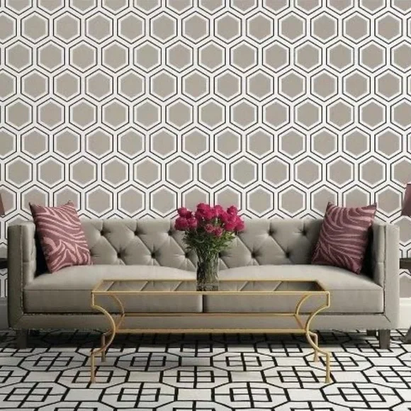 Silver/Black/White Peel and Stick Wallpaper