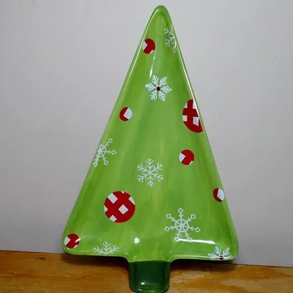 👍 Harry & David Christmas Tree Plate Serving Dish 14 x 10