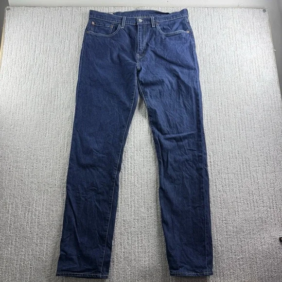 Levi's Premium 502 Jeans Men's Size 34x34 Big E Dark Wash Blue Denim Tapered