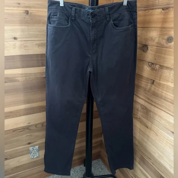 English Laundry Men's Slim Fit 5-Pocket Chino Pants 34x32 Charcoal Gray Stretch
