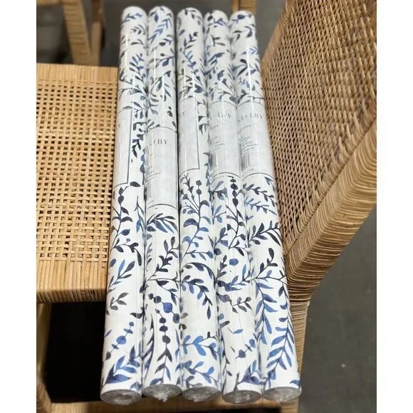 NEW Serena & Lily Priano Wallpaper (Unpasted/Traditional)-Navy Blue