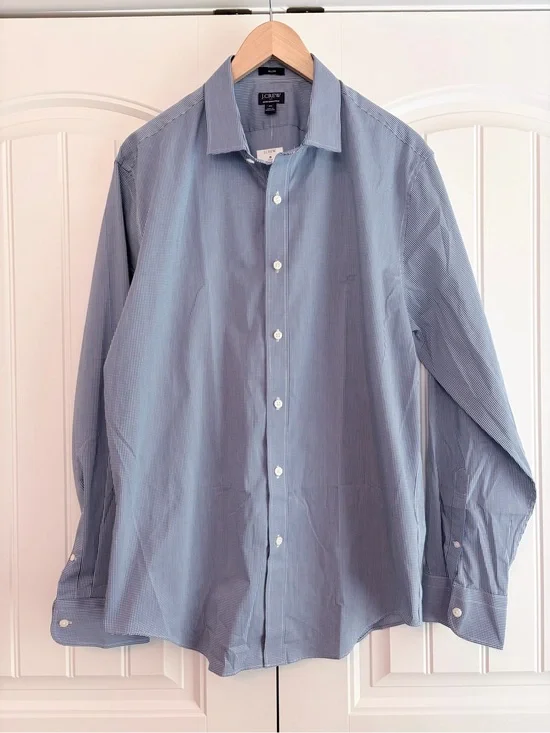 J.Crew Performance Slim Fit Dress Shirt Blue Men’s XL NWT Long Sleeve Button Up