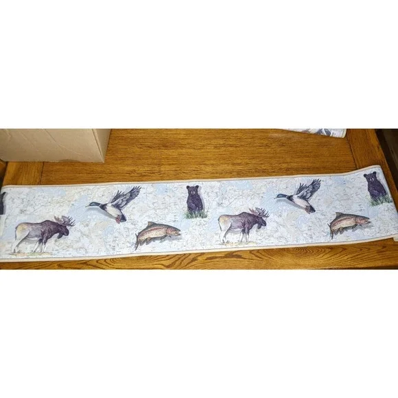 York Wallpaper Border NEW Prepasted Moose Bear Duck Fish Map 2 Rolls/5 Yards Ea