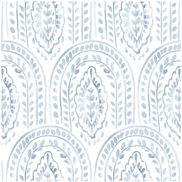 Peel Stick Wallpaper Contact Removable Boho Modern Blue White 17.3