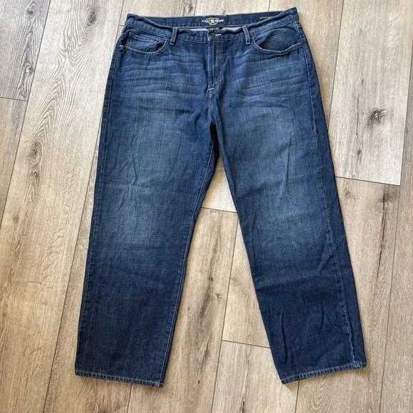 Lucky Brand Mens 40 X 30 Straight Leg 165 Short Inseam Blue Jeans Zip Front #433