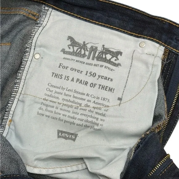 Levi’s Men’s Straight Leg Jeans Dark Wash Denim W34 L30 Zip Fly