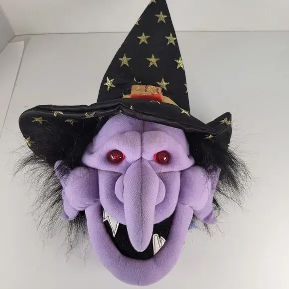 Animated Talking Witch Head Plush 14