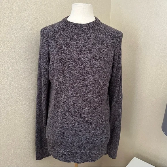 J. Crew Crewneck Knit Blue Brown Sweater Size L