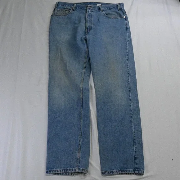 Vtg 2001 Grunge Levi's 38 x 32 505‎ Regular Straight Medium Stonewash Jeans