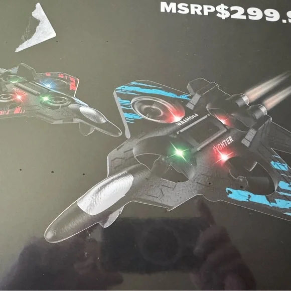 VR Fighter Drone with LED Lights - Black and Blue