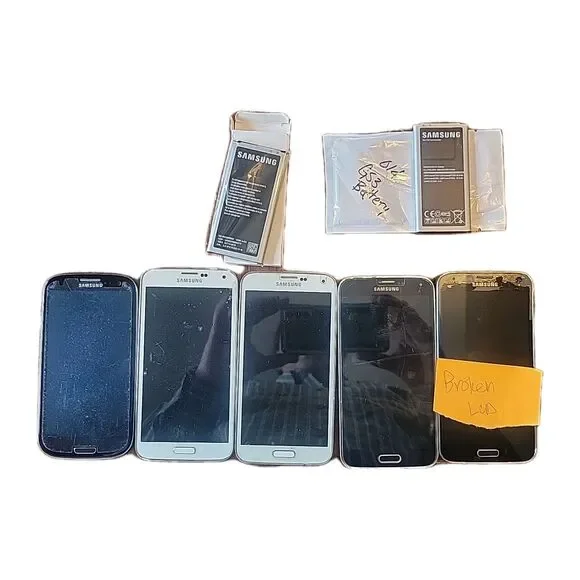 Samsung Galaxy Verizon Cell Phones S3 and S5 Lot Of 5 and 2 Batteries