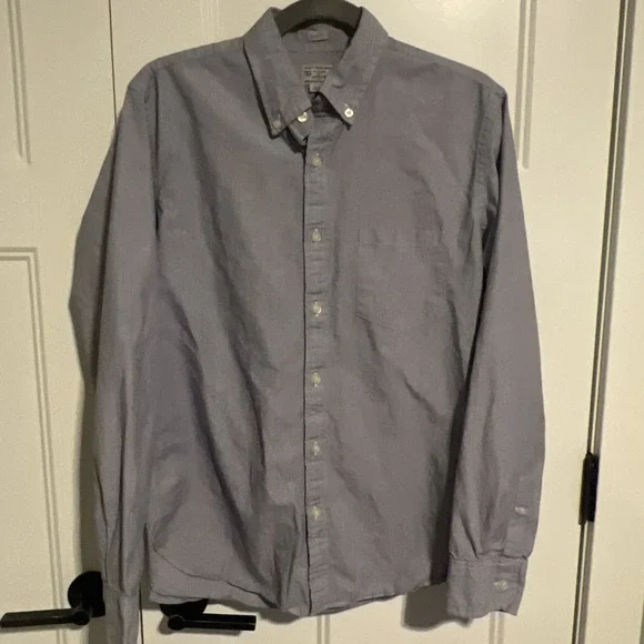 J.‎ Crew Button Down Slim Fit Shirt Men's Medium Blue White Stripe Preppy