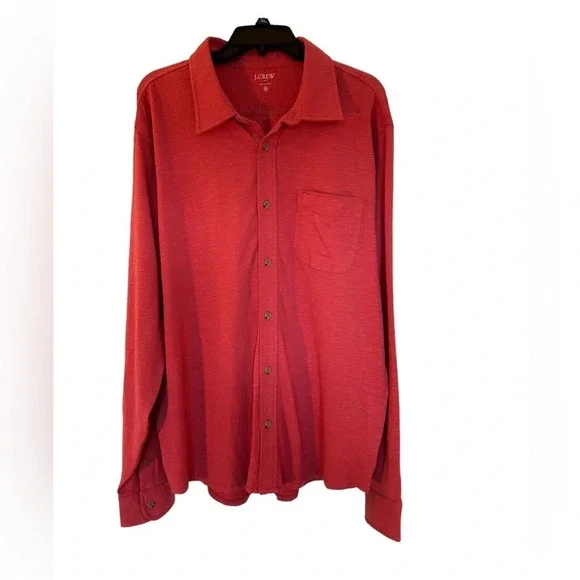 J. Crew Men's Long Sleeve Cotton Button Down Polo Shirt Sz XL Style #BB775