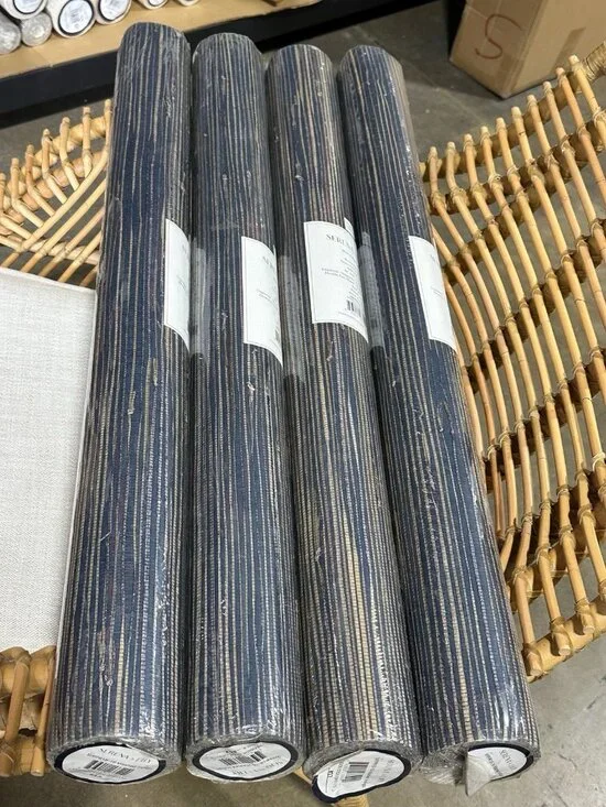 NEW Serena & Lily Grasscloth Wallcovering-Washed Indigo Blue