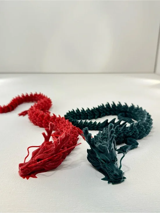 🐉 Green Articulated Chinese Dragon – 3D Printed Flexi Dragon 18in