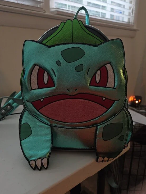 Bulbasaur-Inspired Reptile Carrier Backpack - Teal Green
