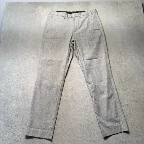 J.Crew Slim Bedford Mens 31X32 Pants Gray Chino Flat Front Casual Office Preppy