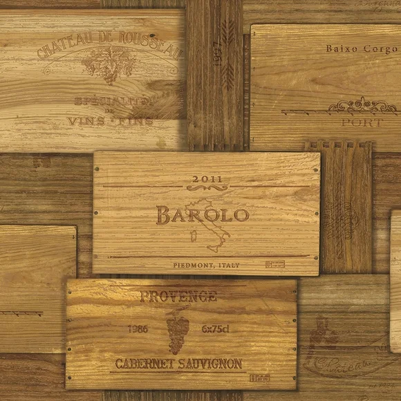 Wallpaper Border Wooden Wine Crates