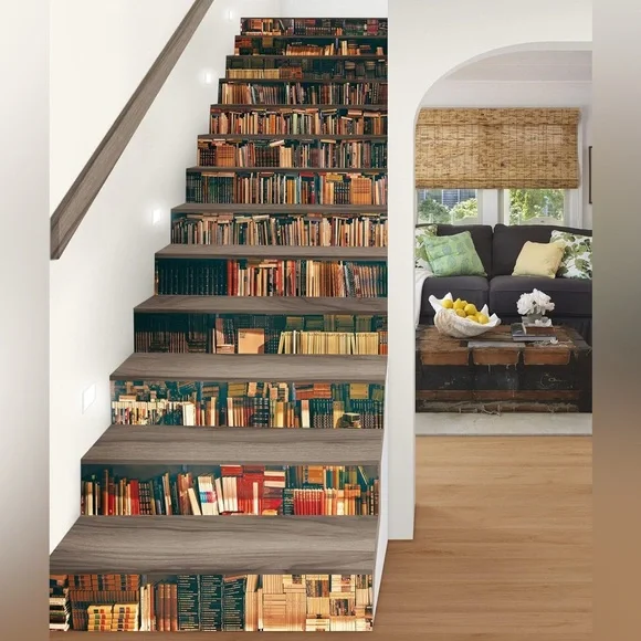🌟BOGO 50% off🌟 Staircase book library Pattern Self-Adhesive Contact Paper
