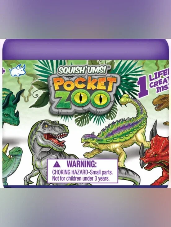 Squish'Ums! Reptile Toy - Purple Pocket Zoo Squishy