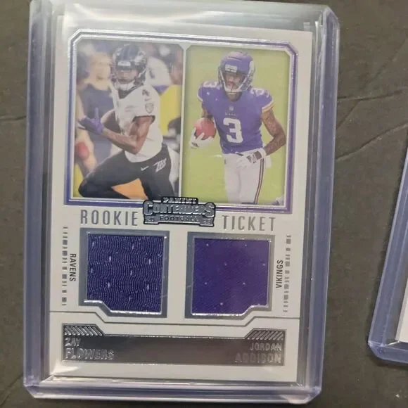 2023 Panini Contenders Zay Flowers Jordan Addison Rookie Ticket‎ Dual Patch