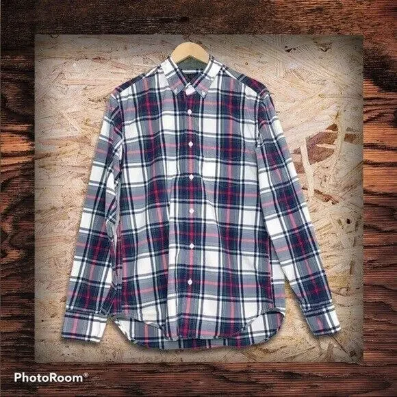 CLEARANCE J. Crew Men's Medium Plaid Button-Down Shirt Long Sleeved 100% Cotton