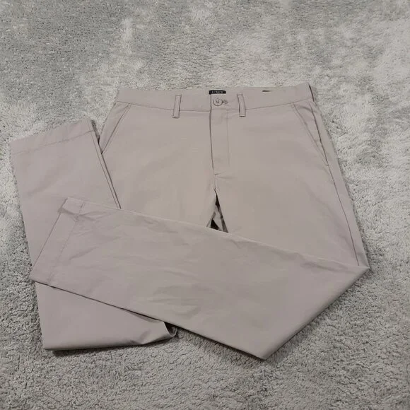 J.CREW Flex Chino Pants Mens Waist 31‎ Inseam 32 Slim Gray Lightweight Polyester