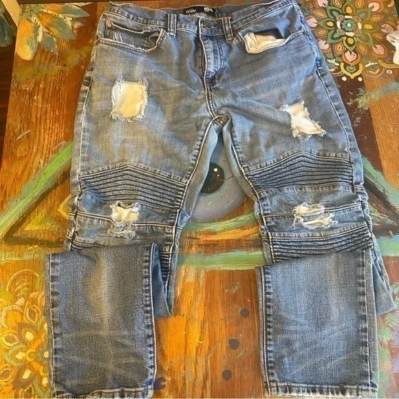 Really Clean RSQ London Skinny Jeans Mens Denim Blue Distressed Stretch …