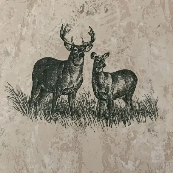 Wallpaper Pre-pasted Vinyl Deer, Doe, Buck, Fawn, Chucker, Ducks 56 Sq. ft.