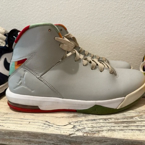 Jordan Gray Sneakers with Multicolor Accents