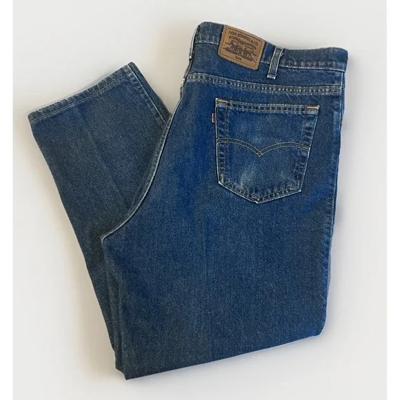 Vintage 90s LEVIS 540 BROWN TAB Relaxed‎ Fit Made In USA Blue Jeans 42X30