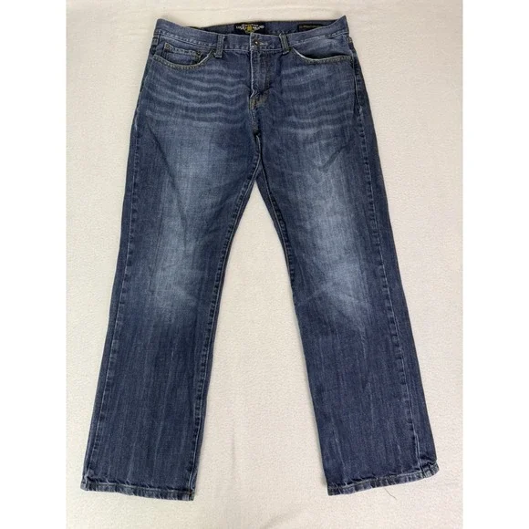 Lucky Brand 221 Original‎ Straight Jeans Men's 36x32 Dark Wash Stretch Denim