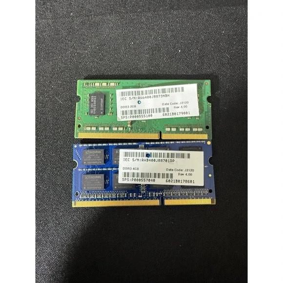 Samsung & Kingston 6GB DDR3 1600MHz Laptop RAM‎ SO-DIMM PC3-12800S 2GB & 4GB