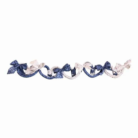Grandma Cottage Core Heart Fabric Decoration Flexible Blue White Floral 25
